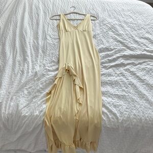 Elegant yellow Sleeveless Dress
